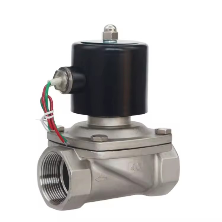 DN40 1.5 Inch 2W-400-40 Stainless Steel AC220V DC12V DC24V 2 Way Solenoid Ball Valve Water/Oils/Air Control OEM Customizable