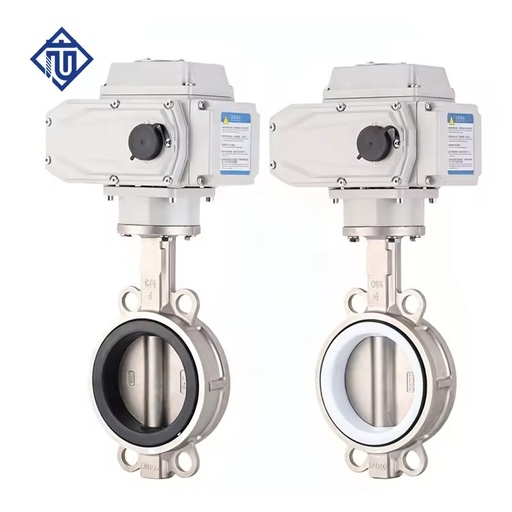 304 Stainless Steel Electric Actuated Soft Seal Wafer Butterfly Valve