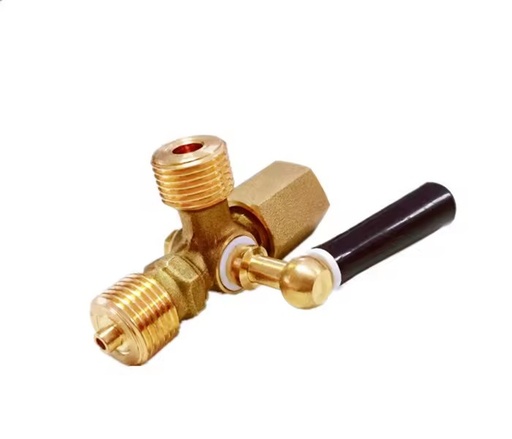 DIN Standard Brass 3 Way Ball Gauge Cock Valve with Brass Nut for Water High Temperature Manual Use