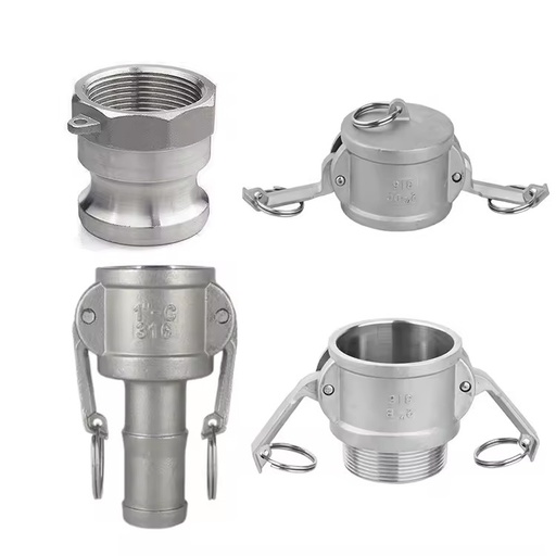 Stainless Steel 304 Type A-F DC DP Thread Pipe Hose Nipple Female Hex Male Camlock Coupling Connect Quick Fitting Connector