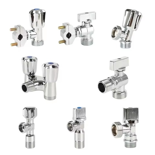 OEM 3/4in" 3/8" Angle Valve Brass Chrome Plating Water Valve Male Female Thread 3 Ways Sanitary Mine Valve