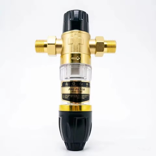 Whole House Brass Pre Filter Water System 40 Micron Reusable Backwash Sediment Filter for Home Plumbing Protection