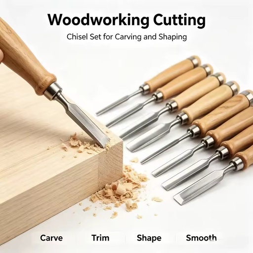 Professional Wooden Handle Flat Chisel 6-38mm Woodworking Chisel Flat Head Shovel Carving Knife