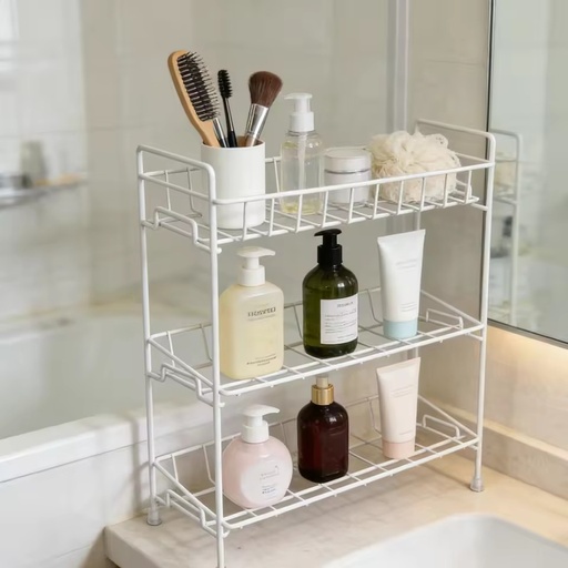Bathroom Accessories Simple Household Kitchen Seasoning Multi-functional Floor-standing Multi-layer Metal Storage Rack for Kitchen and Bathroom storage rack