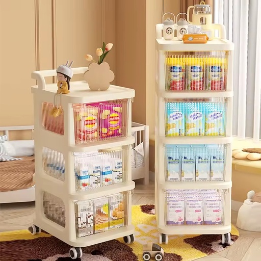 Factory Movable Trolley Snack Trolly Drawers Cabinet Multi-layer Baby Toy Storage Rack Container Shelf Holders for Living Room