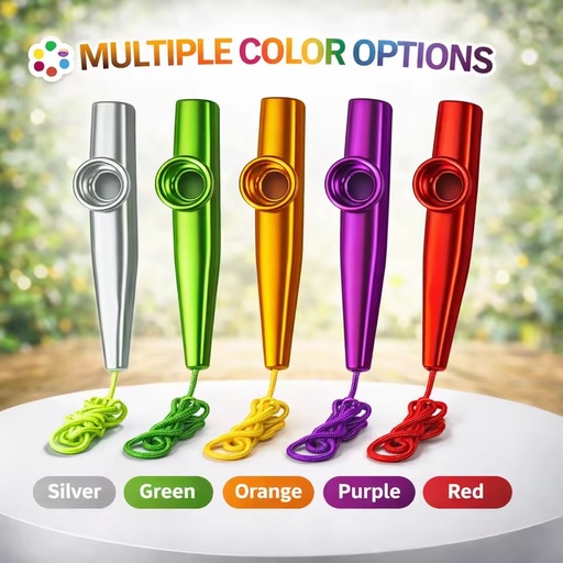 Steel Kazoo Blowing Instrument Factory Bulk Assorted Hues Musical Kazoo with Laser Logo Customized Color