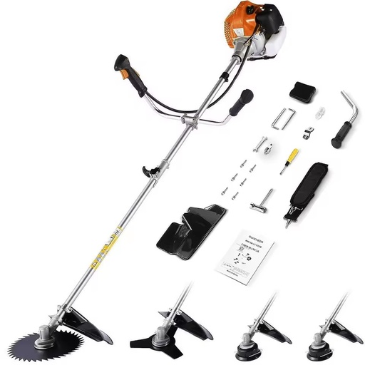 52CC Weed Wacker Gas Powered 2-Cycle Gas Brush Cutter Straight Shaft 4 in 1 Cordless Lawn Edger String Trimmer