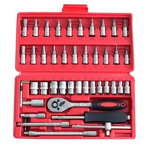 46 Pcs Combination Hand Tools Portable Universal Socket Wrench