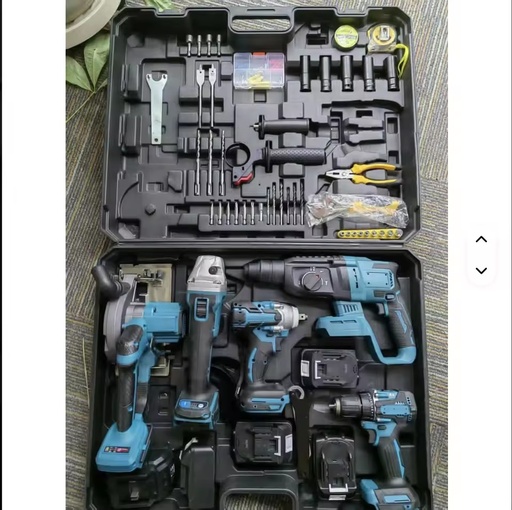 5-piece Battery-Powered Brushless Industrial Grade 21V Power Tool Set Angle Grinder Cutter Electric Wrench Drill Hammer