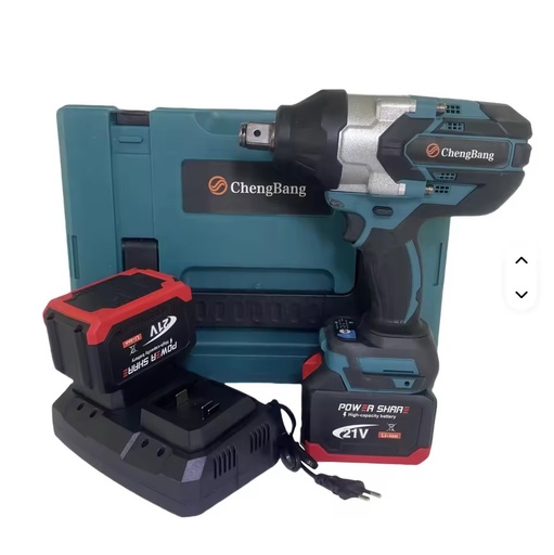2000N.m Large Torque Heavy Duty Brushless Power Wrench 3/4" Rechargeable Battery Powered Cordless Electric Impact Wrench Set
