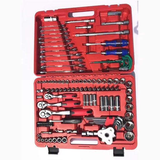Professional 121 Pcs Tool Sets Wrench Socket Ratchet Nuts Bits Auto Tools