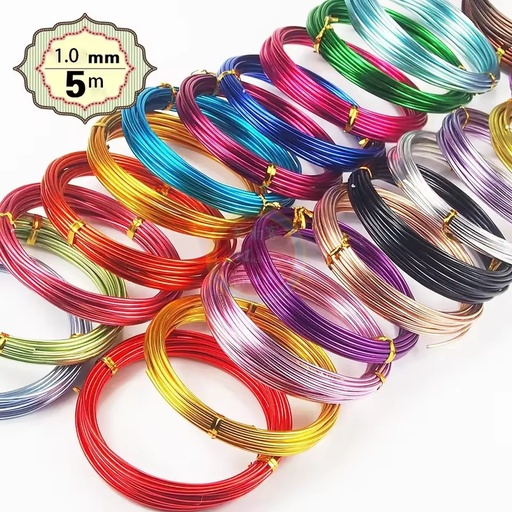 Anodized Artistic Round Aluminum Craft Wire 1.5mm Gold Silver Colorful Jewelry Soft Metal Wire