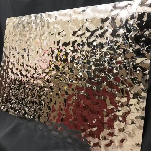 304 Stainless Steel Water Ripple Sheet Anti-Fingerprint Brushed Finish 3D Wave Pattern Metal Panels for Kitchen