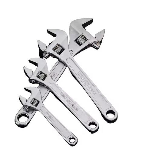 Wholesale Carbon Steel Chrome Finish 6/8/10/12/15/18/24 Inch Adjustable Wrench DIY Industrial Repairing Ergonomic Design OEM