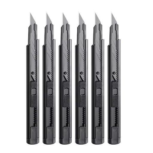 SK5 Blade Aluminum Alloy Handle Utility Knife 9mm 30 Degree Black Tip Push Button Blade DIY Grade OEM Wallpaper Car Film