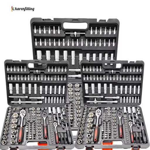 Professional Auto Repair Kit Car Mechanics Socket Wrench Set with Case Home Tool Spanner Tools Household Tool Set