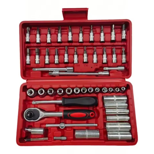 53Pcs Socket Ratchet Wrench Set with Bit Socket Set, Reversible Ratchet, Mechanics Tool Set for Automotive Repair