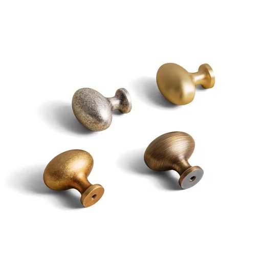 DOOROOM Modern Furniture Handle Solid Brass Wardrobe Cabinet Drawer Handle Egg-shaped Single Hole Small Knob