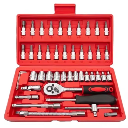 46 Pcs Socket Wrench Set Heavy Duty Multi Function Combination Hand Tools Auto Car Repair Ratchet Wrench Kit
