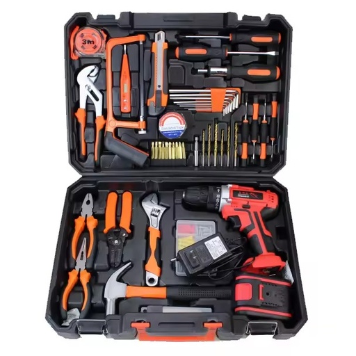 Supplier Cordless Power Tools Set Electric Hand Tools Kit Box Set Power Drill Tool Sets