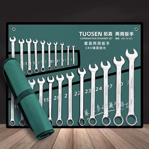 10-Piece Set 8-24 Combination CRV Steel Alloy Ratchet Wrench Metric DIY Industrial Ring Spanner Chrome Finish Customizable OEM