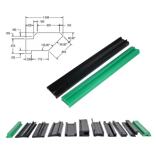 UHMWPE Profile Linear Wear-Resistant Eco-friendly High Durability Strip Pallets Conveyor Guide Rail Polymer Chain Guide U-shaped