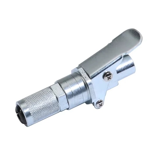 Silver Heavy-Duty Quick Release Grease Gun Coupler for Zerk Fittings