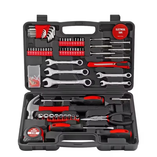 148pcs Hi-Spec Hand Portable Tool Set Red High Carbon Steel Mechanics Tools Ratchet Hard Case Automotive Repair Workshop Custom