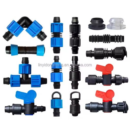 High Quality 16MM 20MM Drip Tape Fittings PE Drip Tape Irrigation Connectors Agricultural Irrigation Pipe Accessories