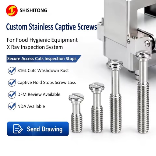 Custom Captive Shoulder Screw Small Flat Low Head Phillips Slotted Fasteners Manufacturer for X Ray Inspection System