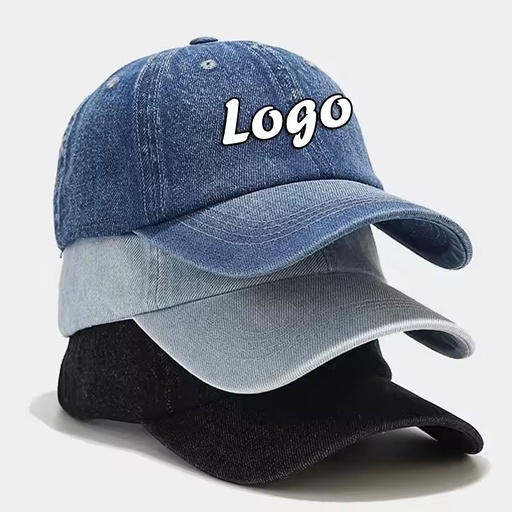 Custom Sporty Baseball Cap 3D Embroidered Logo Breathable Waterproof Denim Summer Casual Cowboy Hat for Unisex Adults