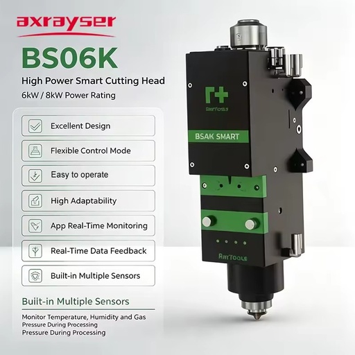 Original RAYTOOLS BS06K Smart Fiber Laser Cutting Head 6kW Flexible Control QBH QD G5 Interface With Real-time Monitoring