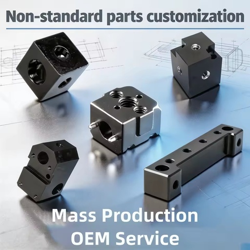 OEM CNC Machined Aluminum Non Standard Mechanical Parts Black Anodized Finish for Automotive Industrial Machinery Equipment