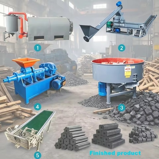 Small Charcoal Making Machine Carbonization Furnace Charcoal Briquette Extruder for Small-Scale Production
