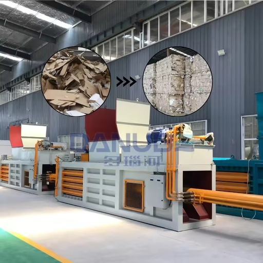 Horizontal Automatic square Baler for Wood Fiber Palm Fiber with 300-500 Kg/bale