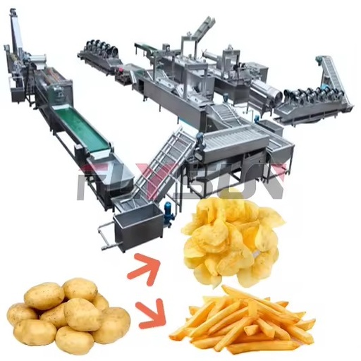 Multi Functional Drying Fryer Dairy Processing Potato Cleaning Slicing Equipment Automatic High Capacity High Efficiency