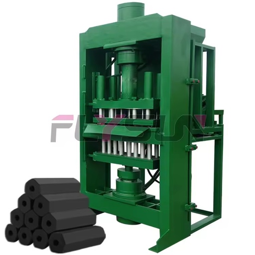 Hydraulic Coal Charcoal Briquetting Machine AC Motor Engine Stainless Steel Customizable Shapes High Briquette Production