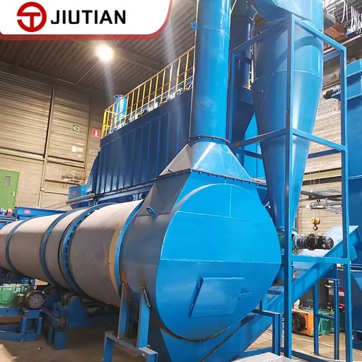 Sawdust Biomass Straw Charcoal Wood Chips Single Rotary Dryer for Concentrate Steel Construction 6.63t/h Capacity 280 Drying