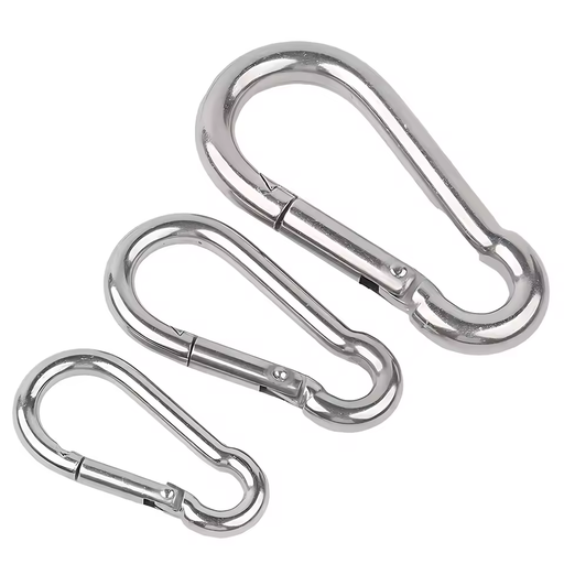 Wholesale 304 & 316 Stainless Steel Carabiner Hook with Spring Buckle for Outdoor & Heavy Industry Applications for Mining