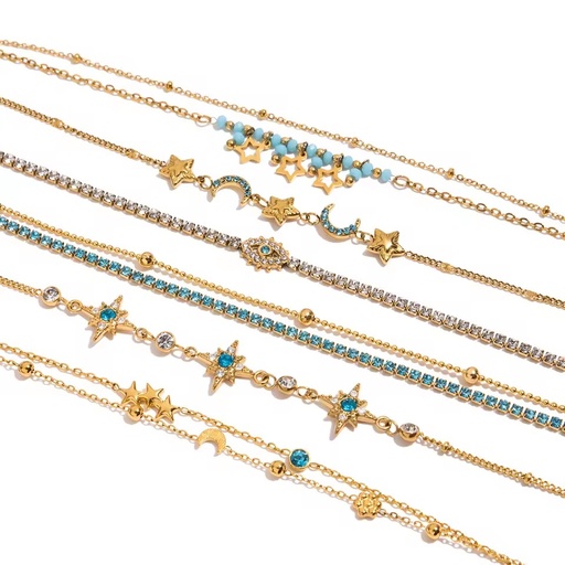18K Gold Plated Stainless Steel Jewelry Bracelets for Women