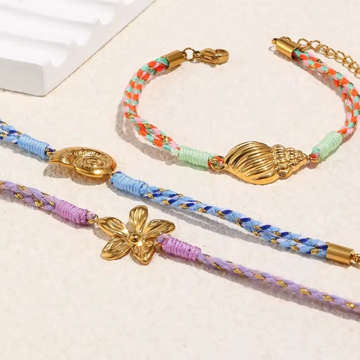 18K Gold Plated Stainless Steel Rope Jewelry Bracelets for Women