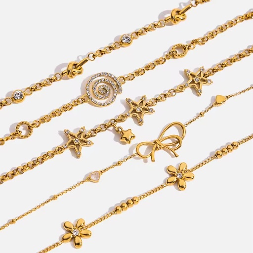 18K Gold Plated Stainless Steel Jewelry Bracelets for Women