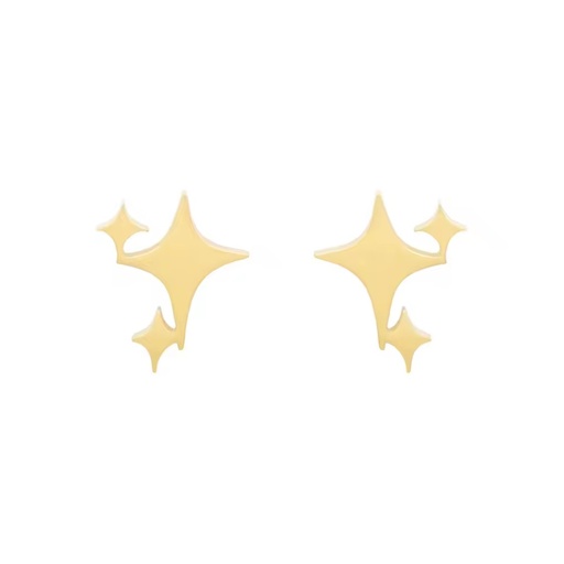 Rushed Sparkling Golden Starburst Stainless Steel Earrings for Women Girls