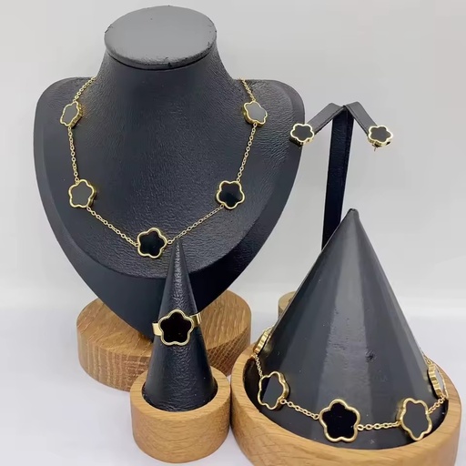 Guangzhou Jewelry Set Wholesale Market Xijiao Building Stainless Steel Plant Fritillaria Flowers Ladies Jewelry