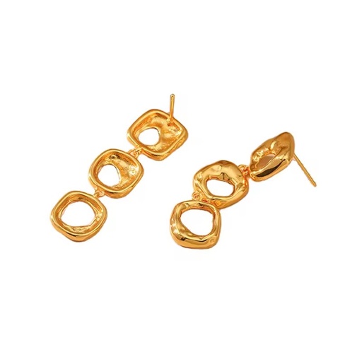 Fashion Long Hollow Square Geometric Stainless Steel Earrings Elegant Daily Match Stud Accessories For Women