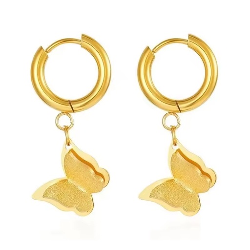 Stainless Steel Butterfly Shape Dangle Earrings Luxury Sweet Pendant Earrings For Women