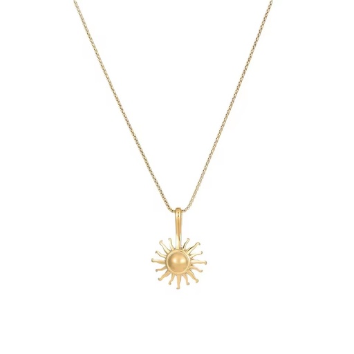 18K Gold Plated Stainless Steel Sun Pendant Necklace Sunshine Charm Necklace for Women Jewelry