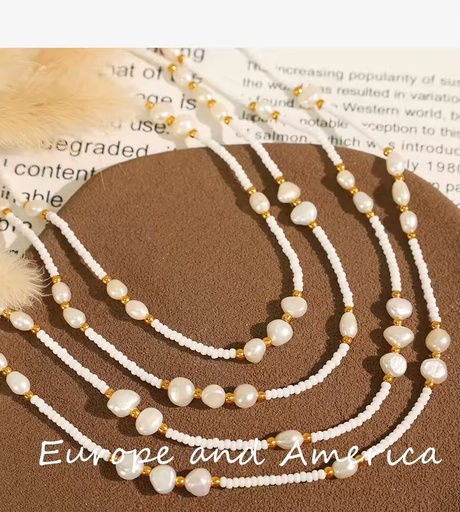 2026 Summer Natural Freshwater Pearls Choker Necklace for Women Daily Jewelry