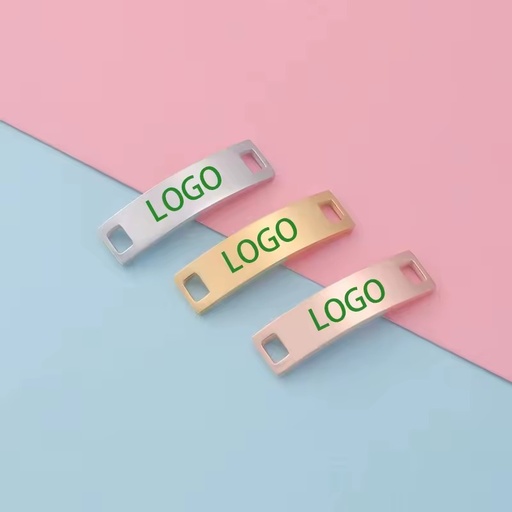 Custom logo Shoe Lace Charms Runners Sneaker Blank Plates Decoration Shoelace Charms Tags for Jewelry Making