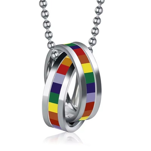 LGBT Jewelry Gay Pride Rainbow Jewelry Gay and Lesbian Necklace Rainbow Rings Stainless Steel Pendant Necklaces